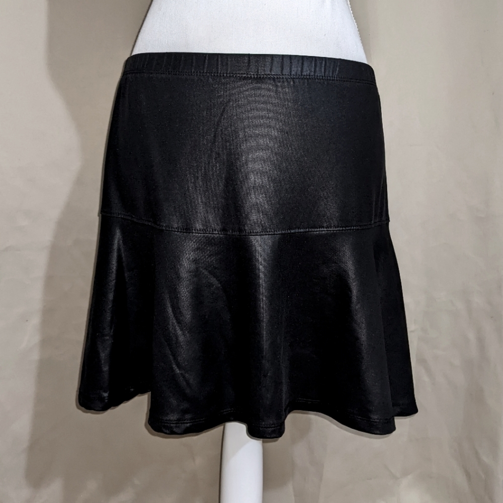 Faux Leather Circle Skirt